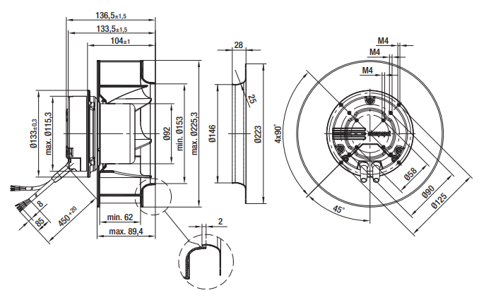 R3G225-AH71-01 ebm papst centrifugal fan