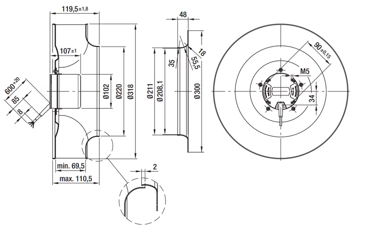 R3G310-AN12-30/F01 ebm-papst Motor M3G084-FA