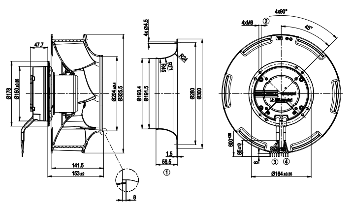 Ebm-papst R3G310-RO38-A1 FAN Motor M3G084-DF