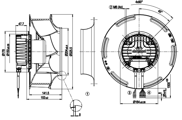 R3G310-RR12-P1 Ebmpapst 110V Motor M3G084-DF