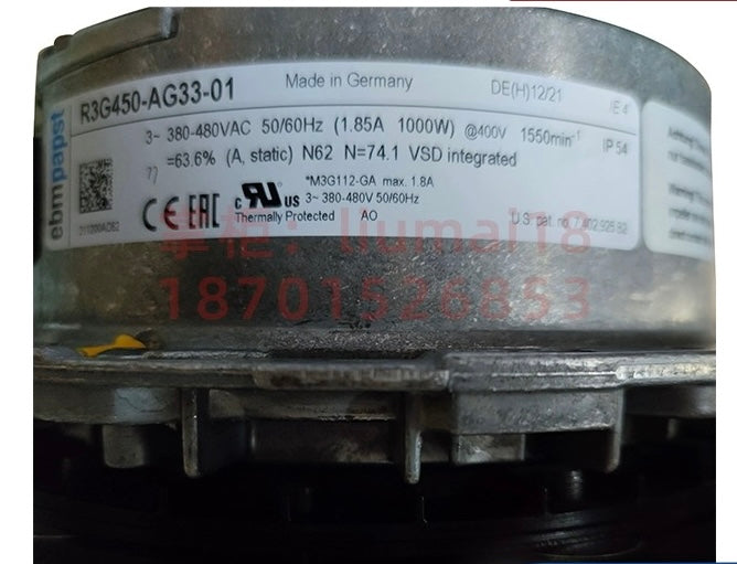 R3G450-AG33-01 ebm papst centrifugal fan Motor M3G112-GA