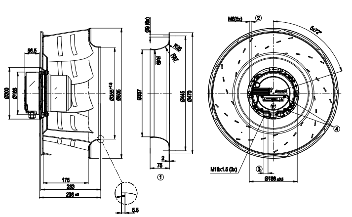 R3G500-AF32-11 ebm papst centrifugal fan