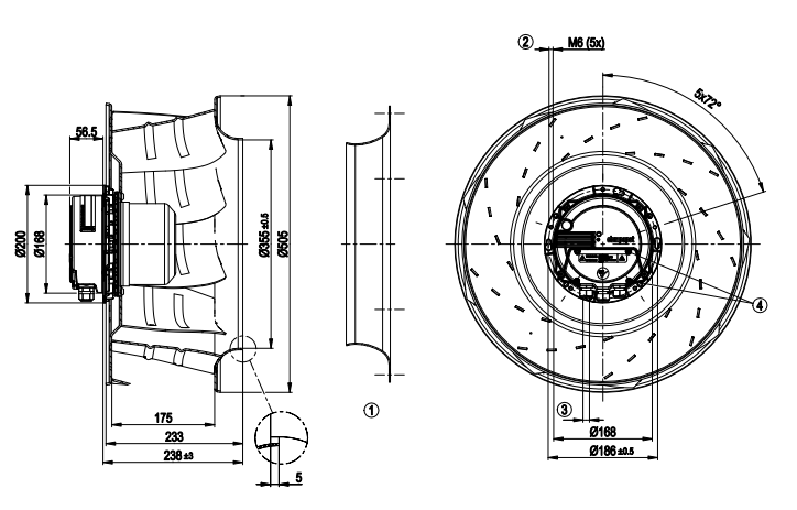 R3G500-AF34-01 ebm papst centrifugal fan Motor M3G112-GA