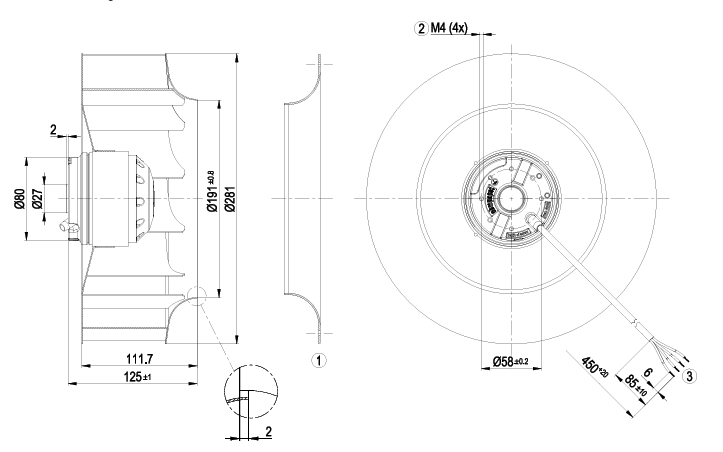 R4E280-AD08-13 ebm papst centrifugal fan