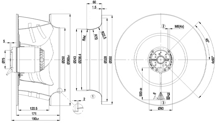 R4E355-AL02-06 Ebm-papst MOTORIZED IMPELLER