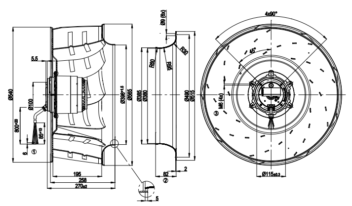 Ebmpapst R6D560-AH05-01 Fan 780W 560MM