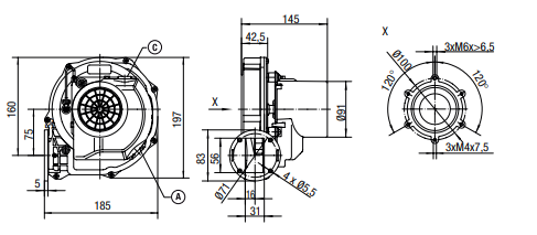 RG148/1200-3633-010210 ebmpapst Centrifugal fan