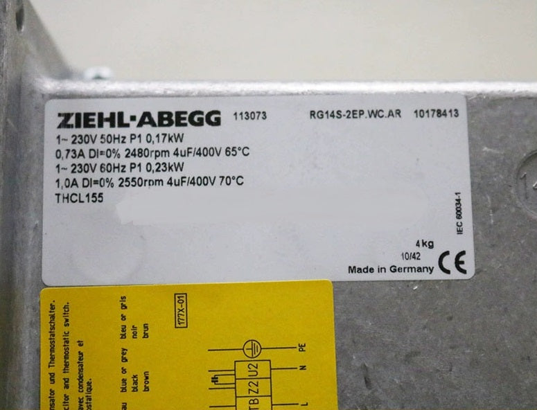 RG14S-2EP.WC.AR ZIEHL-ABEGG centrifugal fan