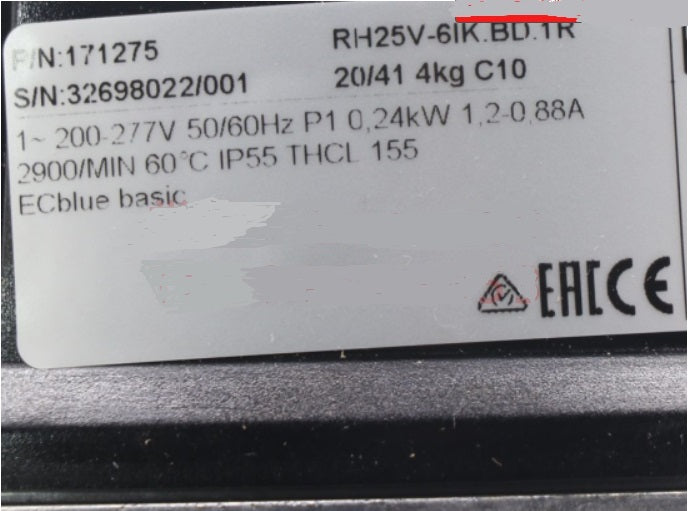 RH25V-6IK.BD.1R ZIEHL-ABEGG centrifugal fan 6.6/4.4W 3.3-1.6A 3250/2860rpm