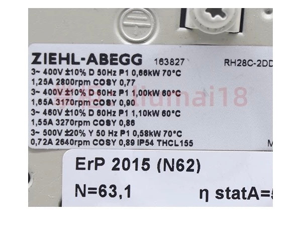 RH28C-2DD.3I.CR ZIEHL-ABEGG centrifugal fan 400-500V For ABB