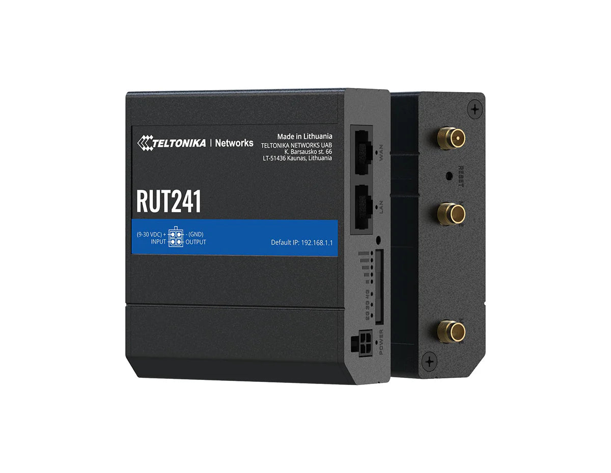 Teltonika RUT241 LTE Cat 4 Cellular Router, WiFi, 2 Ethernet Ports, Digital I/O (RUT241098000