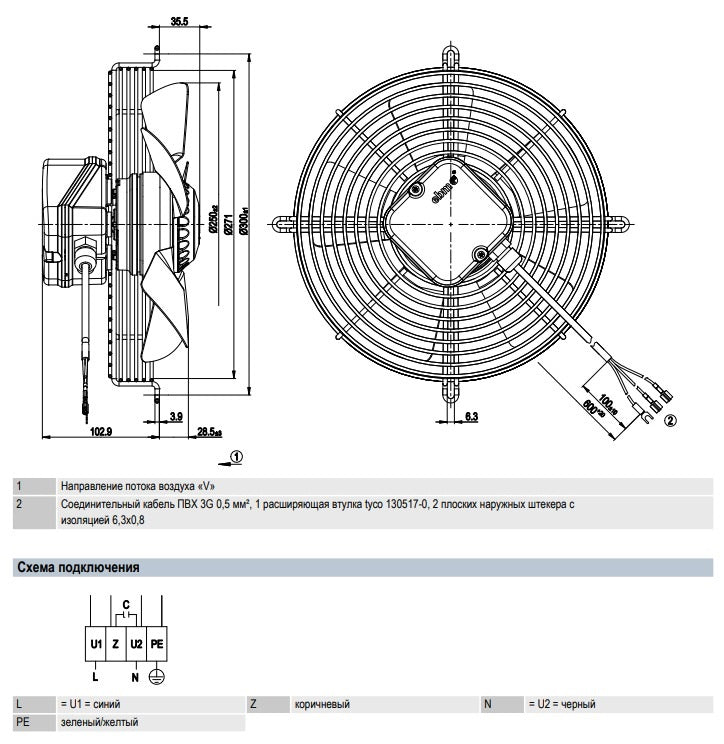 S2E250-AF06-12 ebmpapst axial fan