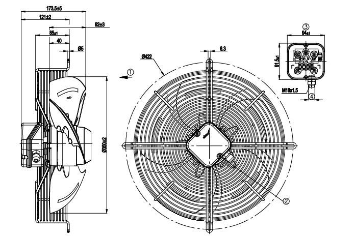 S4E350-AP06-43 ebmpapst Axial Fan