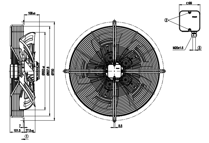 S6E560-AN01-01 ebm papst AC Axial Fan