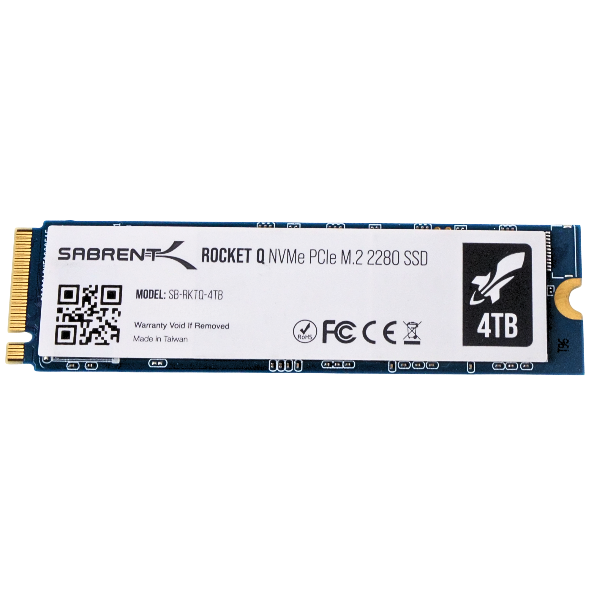 Sabrent Rocket Q SB-RKTQ-4TB 4TB PCIe Gen 3.0 x4 4GB/s 3D QLC NVMe M.2 2280 Recertified SSD
