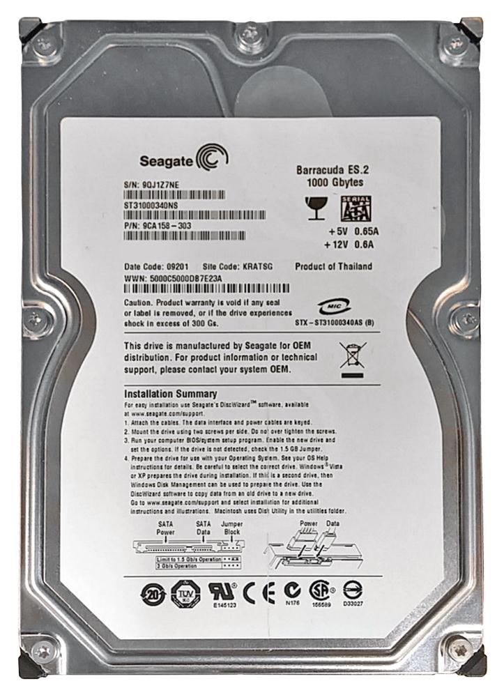 ST31000340NS | Seagate Barracuda ES.2 1TB 7200RPM SATA 3GB/s 32MB Cache 3.5-inch Hard Drive