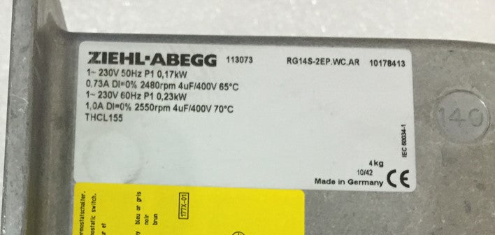 RG14S-2EP.WC.AR ZIEHL-ABEGG centrifugal fan