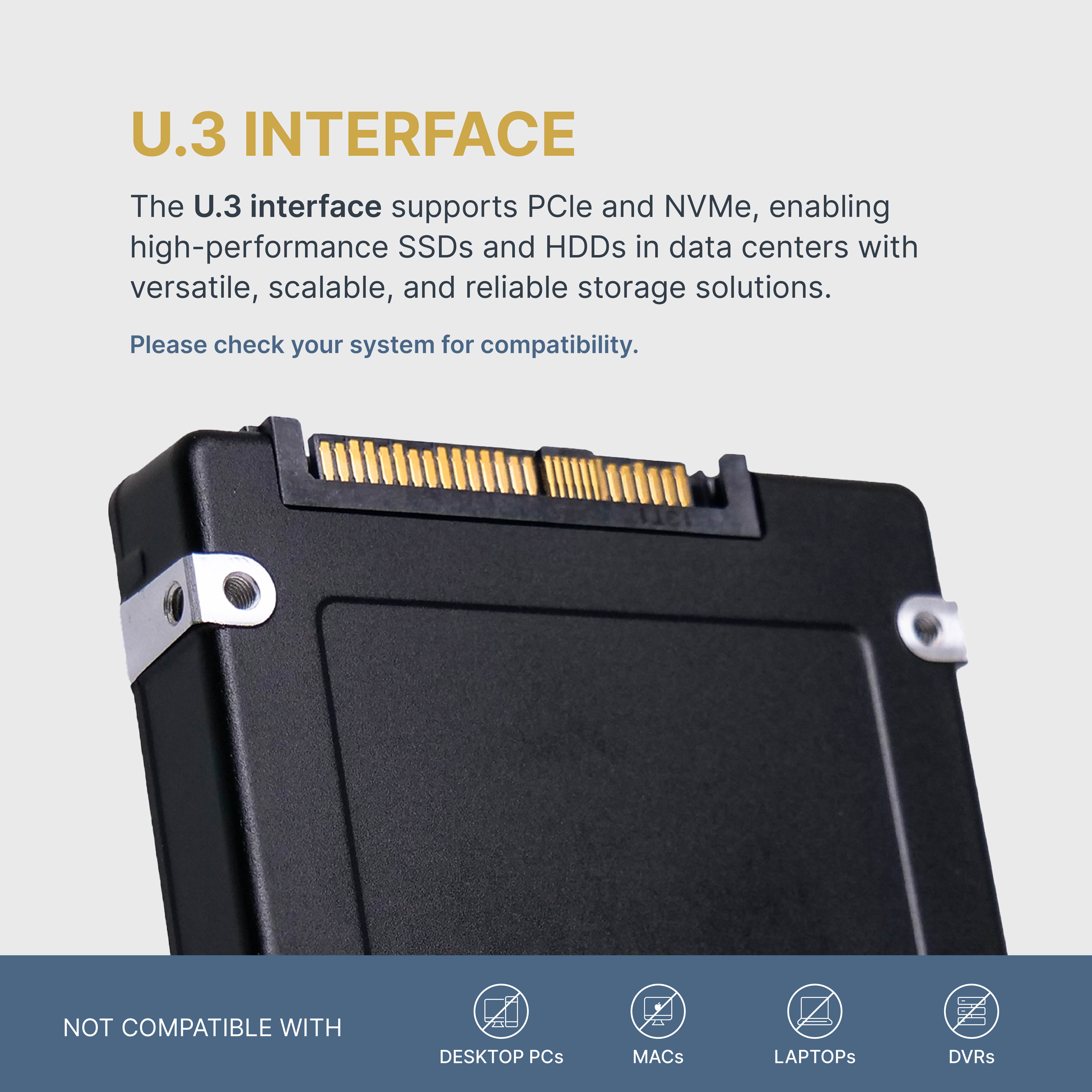 HP/Micron 7500 MAX MTFDKCC6T4TGQ 6.4TB PCIe Gen 4.0 x4 8GB/s 3D TLC U.3 NVMe 2.5in Recertified Solid State Drive