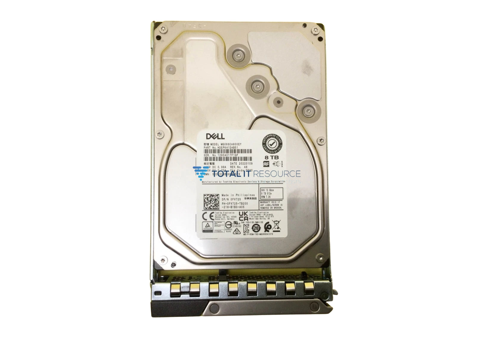 FV725|FP4M|M40TH Dell 8TB 7.2K RPM NLSAS 512e 3.5'' Fully assembled (Hot Plug) Hard Drive