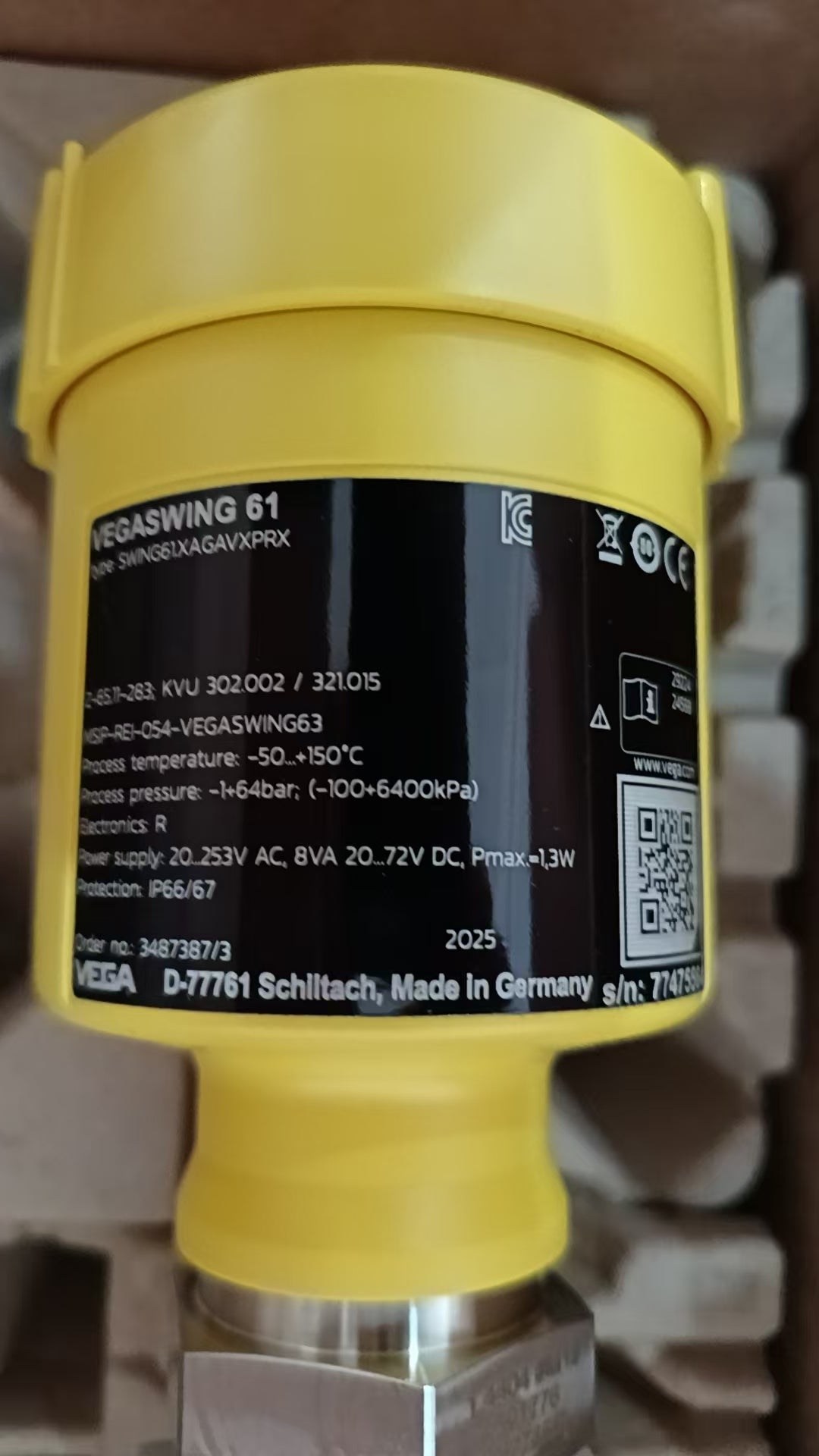 VEGA VEGASWING 61 Vibrating level switch for liquids