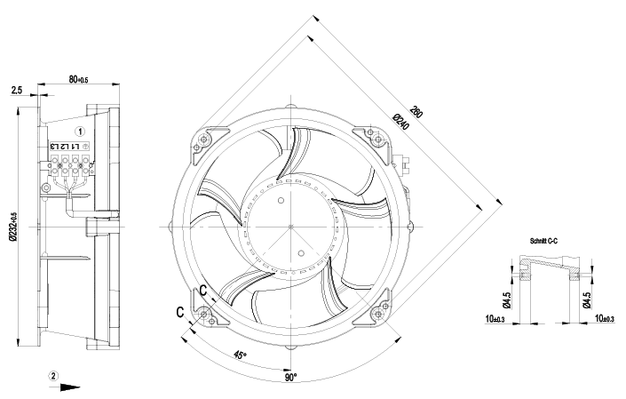 W2D208-BA02-01 EBMpapst Axial Fan