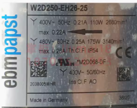 W2D250-EH26-25 EBMpapst Fan 380V