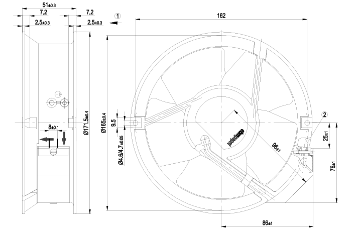 W2E143-AB09-06 Ebmpapst FAN AXIAL 230VAC 172X51MM