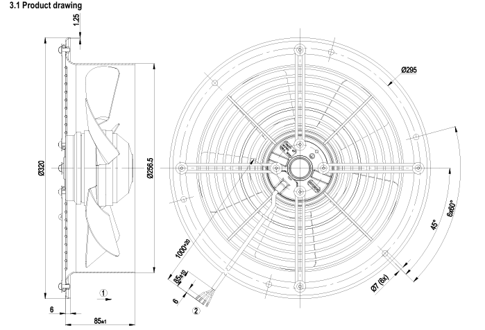 W2E250-CE65-24 ebm-papst FAN AXIAL