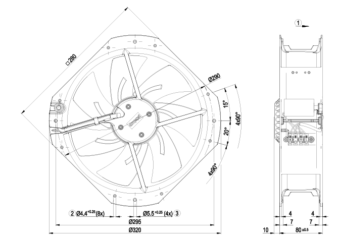 W2E250-HJ28-01 ebm papst AC Fans AC Axial Fan