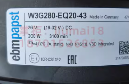 Ebmpapst W3G280-EQ20-43 26V 200W