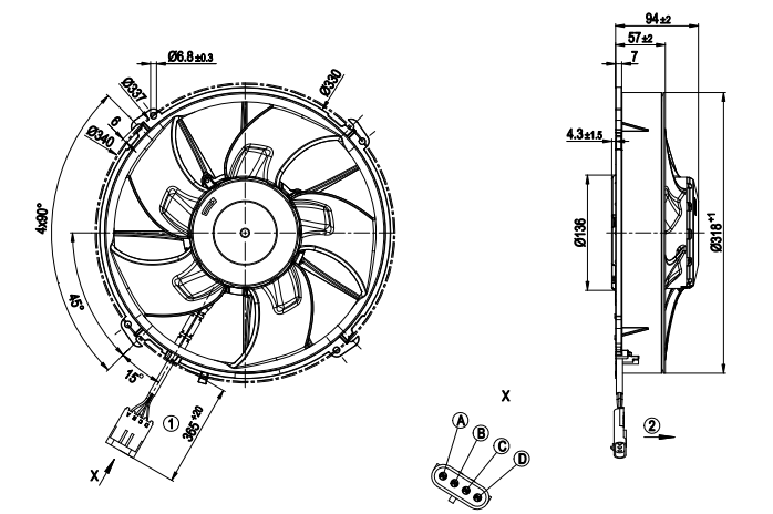 EBMpapst W3G300-RQ28-56 EC AXIAL FAN