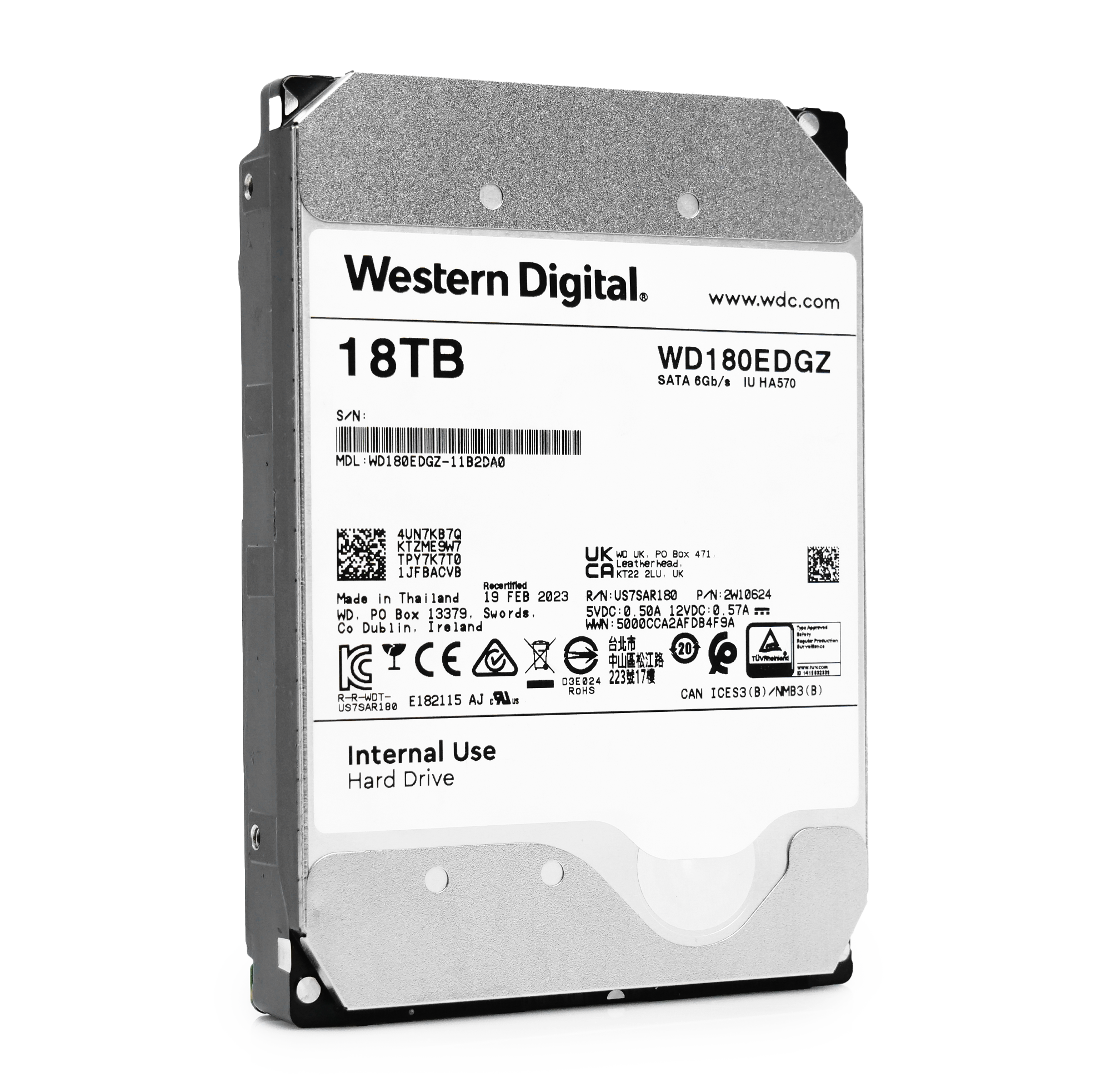 Western Digital WD180EDGZ-11B2DA0 18TB 7.2K RPM SATA 6Gb/s 512e 3.5in Refurbished HDD