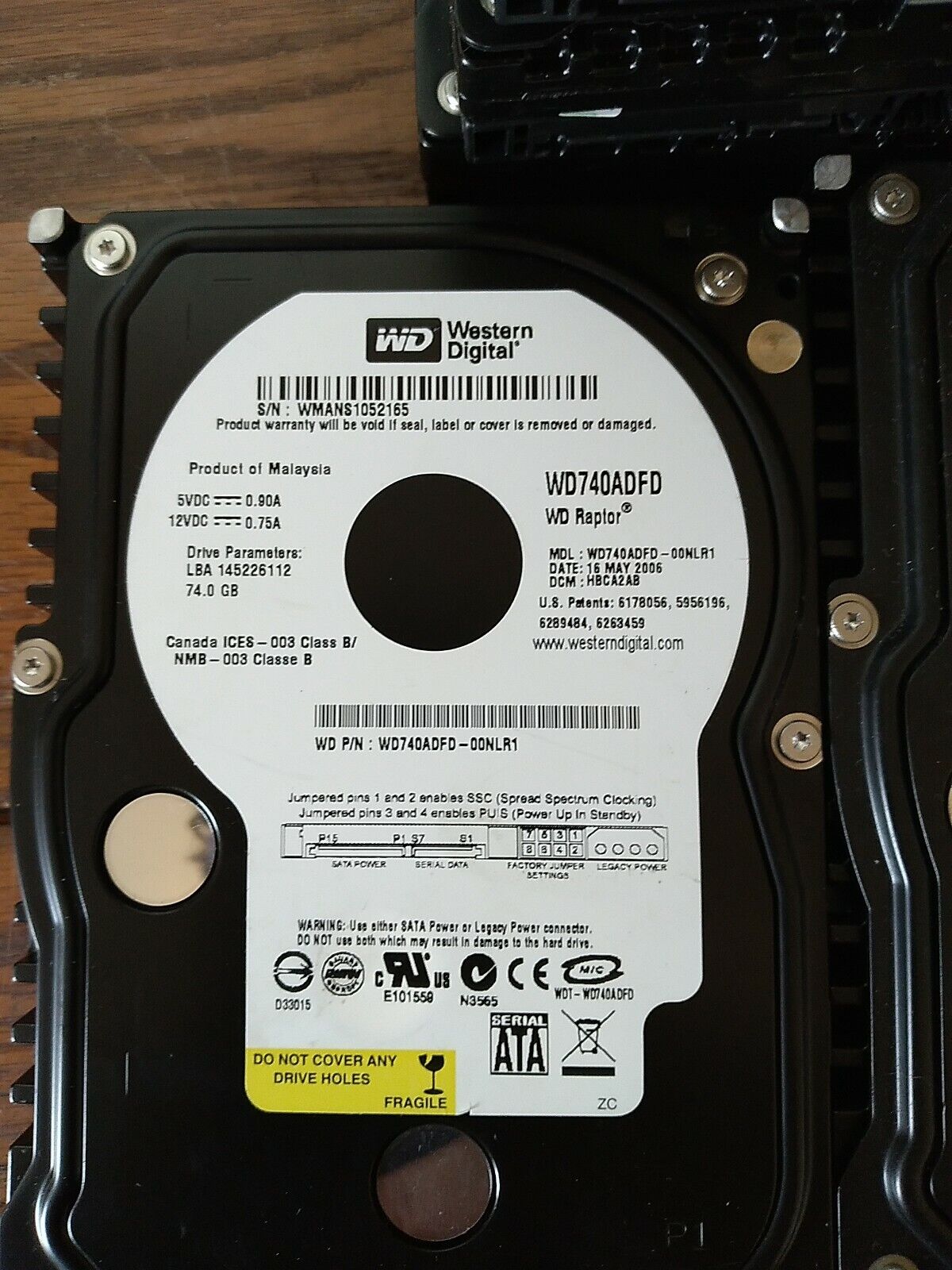 Western Digital 74GB Raptor (WD740ADFD) SATA150 10K rpm 16MB Hard Drive - WD740ADFD