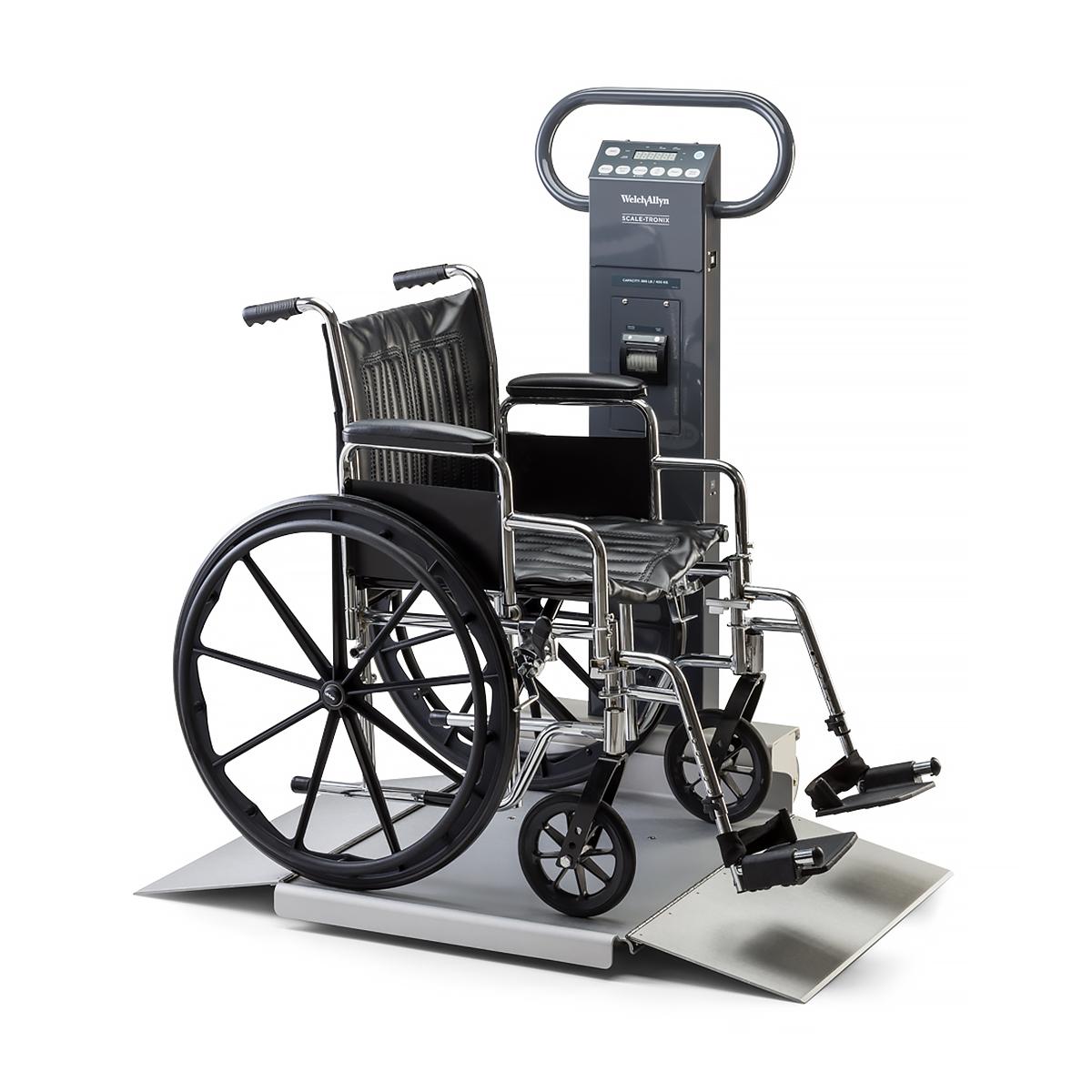 Scale-Tronix Oversized Wheelchair Scale. 35"W x 30"D Platform. Cord Adapter, Printer, lb/kg
