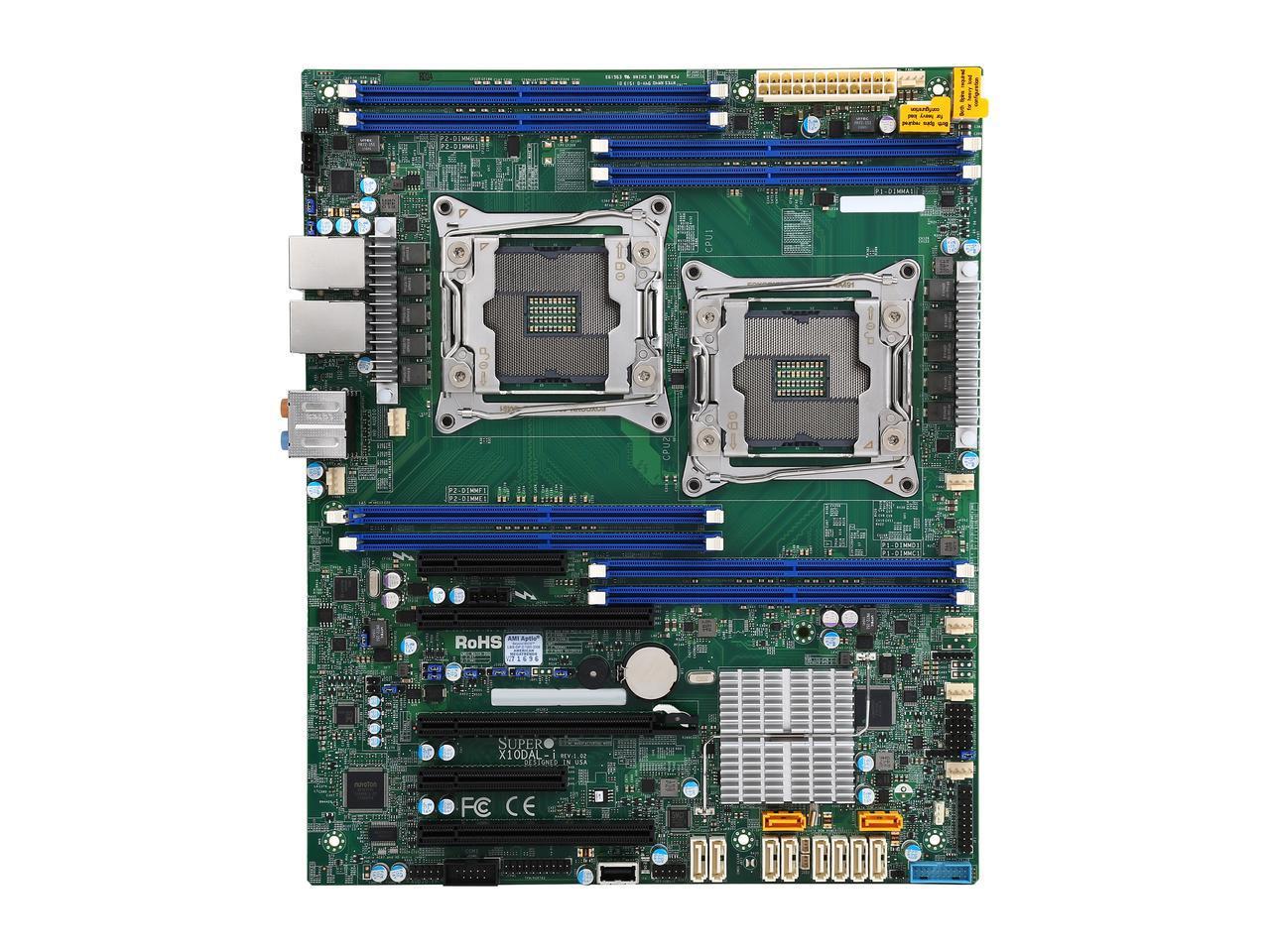 Supermicro X10DAL-I Socket LGA 2011 E5-2600 v3 Family C612 Max.512GB DDR4 10xSATA 5xPCIe 2x10GbE ATX Server Motherboard.