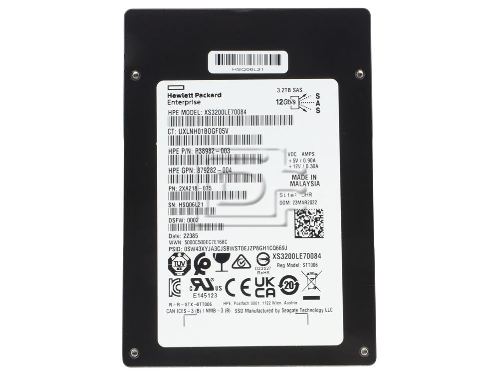 Seagate XS3200LE70084 P38982-003 879282-004 2XA218-075 HPE 3.2TB SAS Solid State Drive SSD Image 1 image