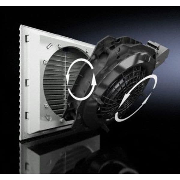 Wet-Location Square Axial Fan, Square, 230V AC, 1 Phase, PBT Plastic, 10 1/8 in W.
