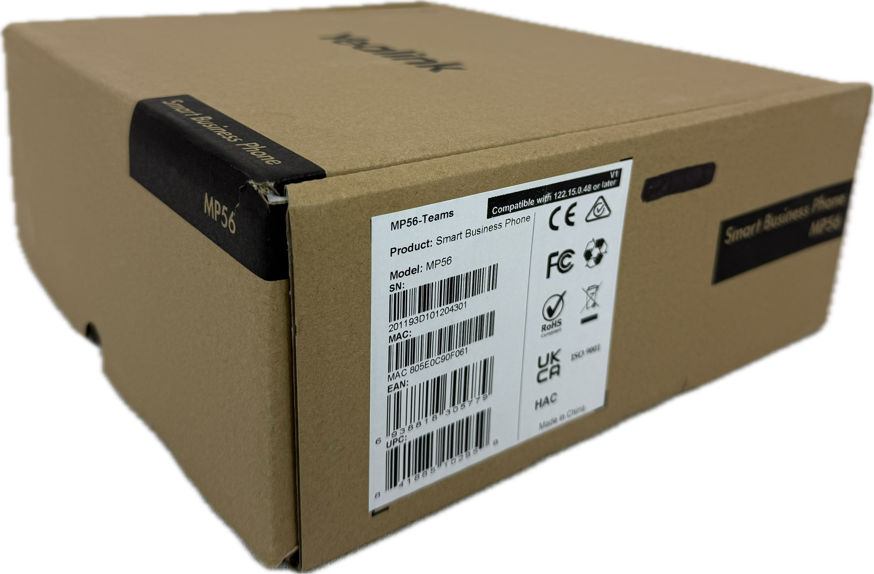 Yealink MP56 IP Phone Compatible with Microsoft Teams 5V adapter