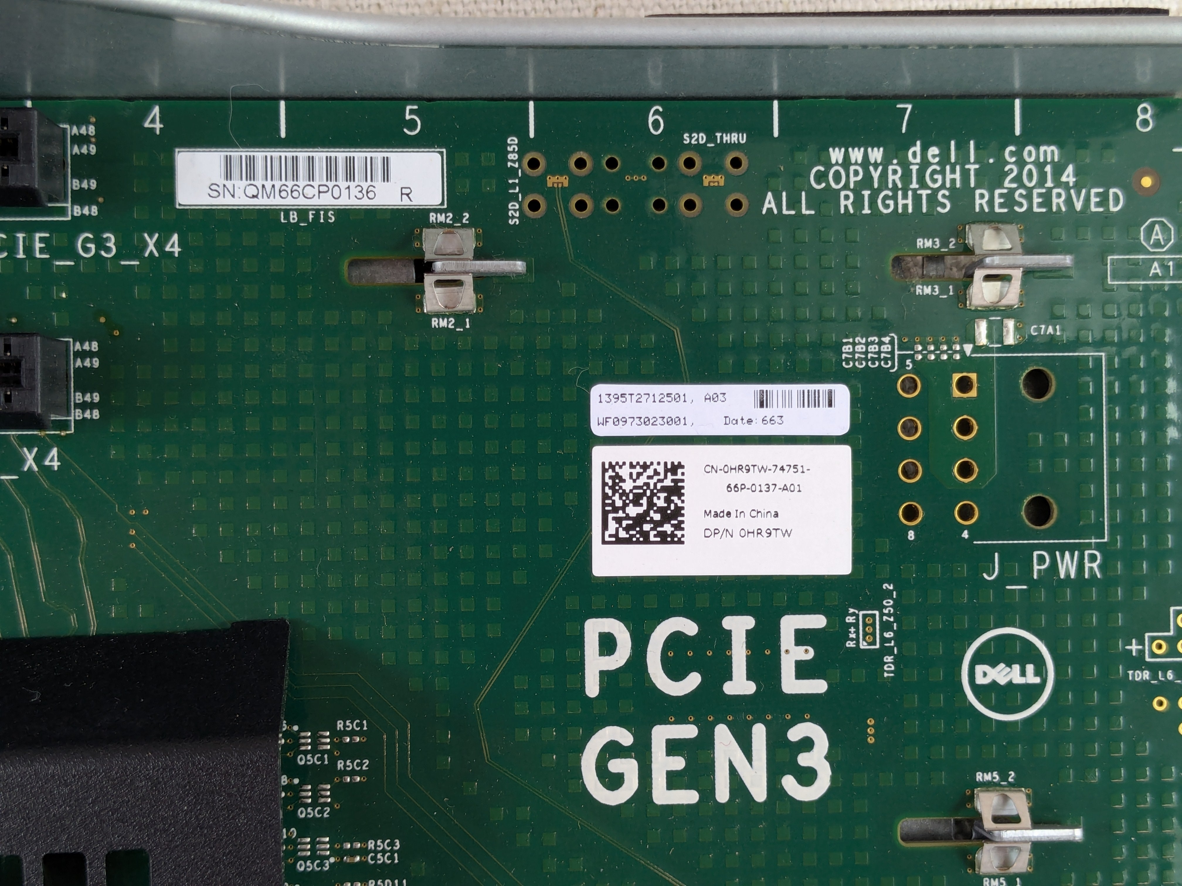 Dell HR9TW Slot 1 Left Riser Board Assembly for PowerEdge R930