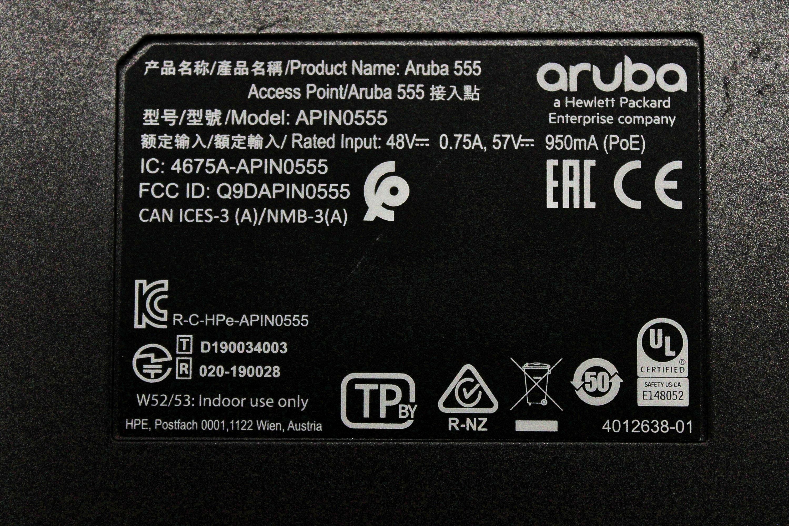 Aruba Networks JZ357A AP-555 Unified Access Point w/ Mounting Hardware