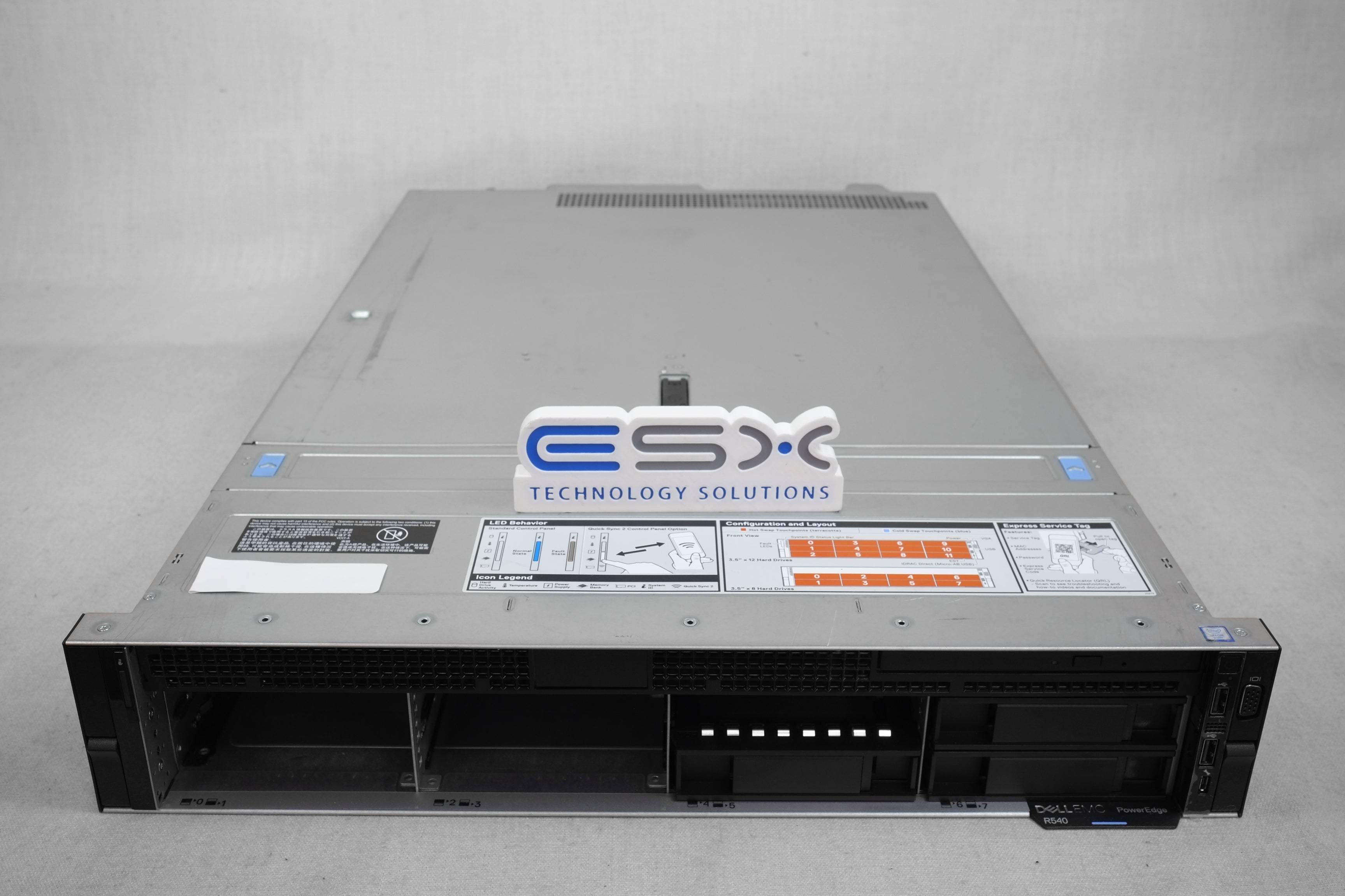 Dell PowerEdge R540 8x 3.5” 2U Barebones Server - 2x Heatsink, 2x 750W
