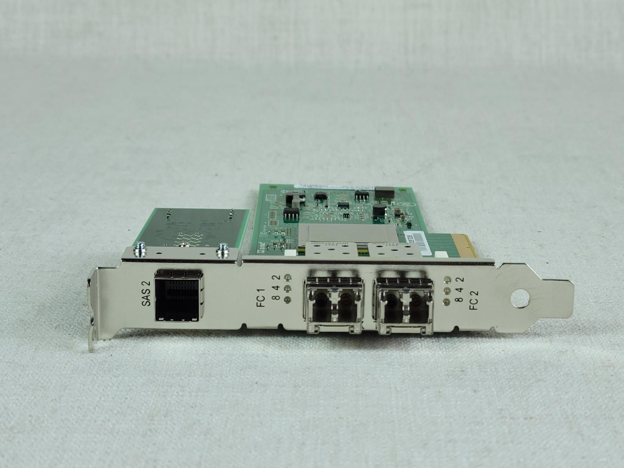 Qlogic Dual Port 8GB FC PCI-e HBA Full Bracket w/ SAS Expander QLE2562-WB