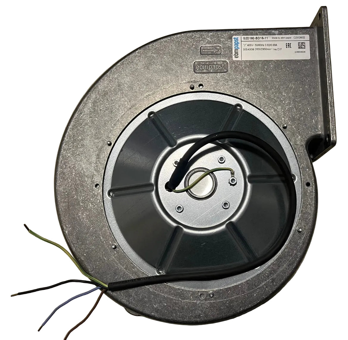 EBMPAPST G2D180-BD18-11 High Speed Centrifugal Fan 305W 2650RPM 400V Industrial Ventilation Fan