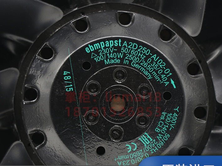 S2D250-BI02-01 Ebm-Papst Axial Fan 3~230/400V 0.2/0.4A 0.10/0.14kW 2500RPM