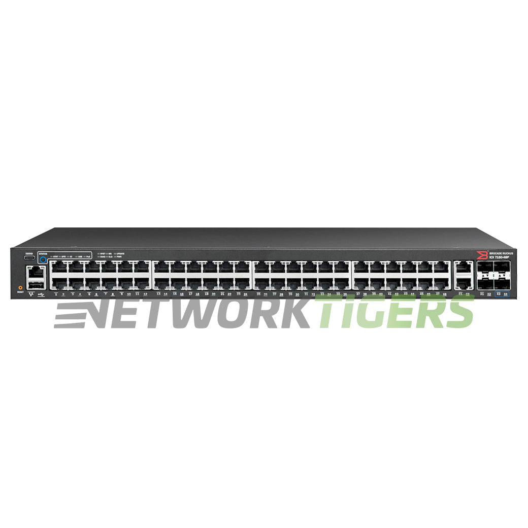 NEW Ruckus ICX7150-48P-2X10G Brocade ICX 7150 48x 1GB PoE+ RJ45 2x SFP+ Switch