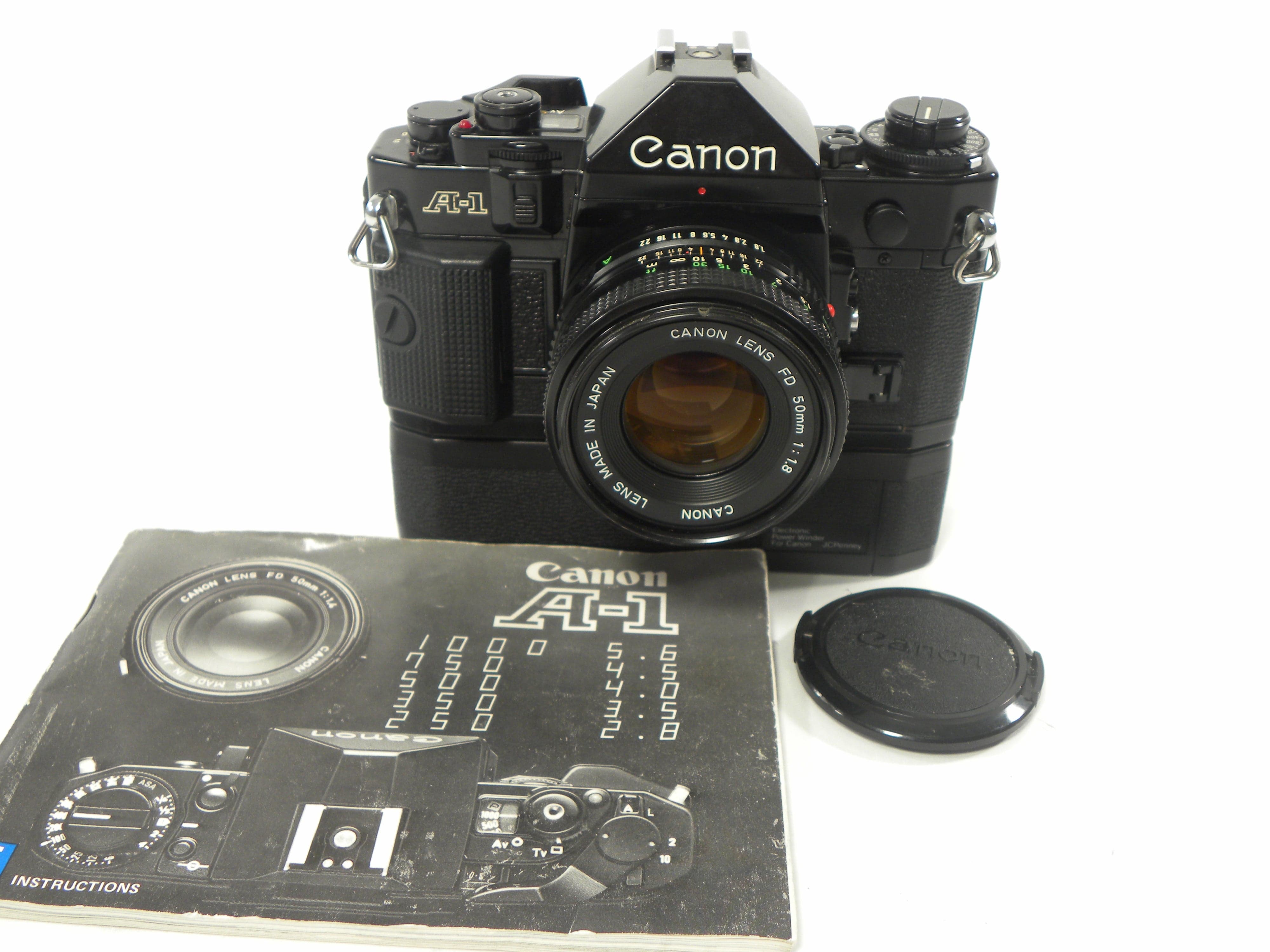 Canon A-1 35mm SLR w/FD 50mm f1.8 and Auto Winder