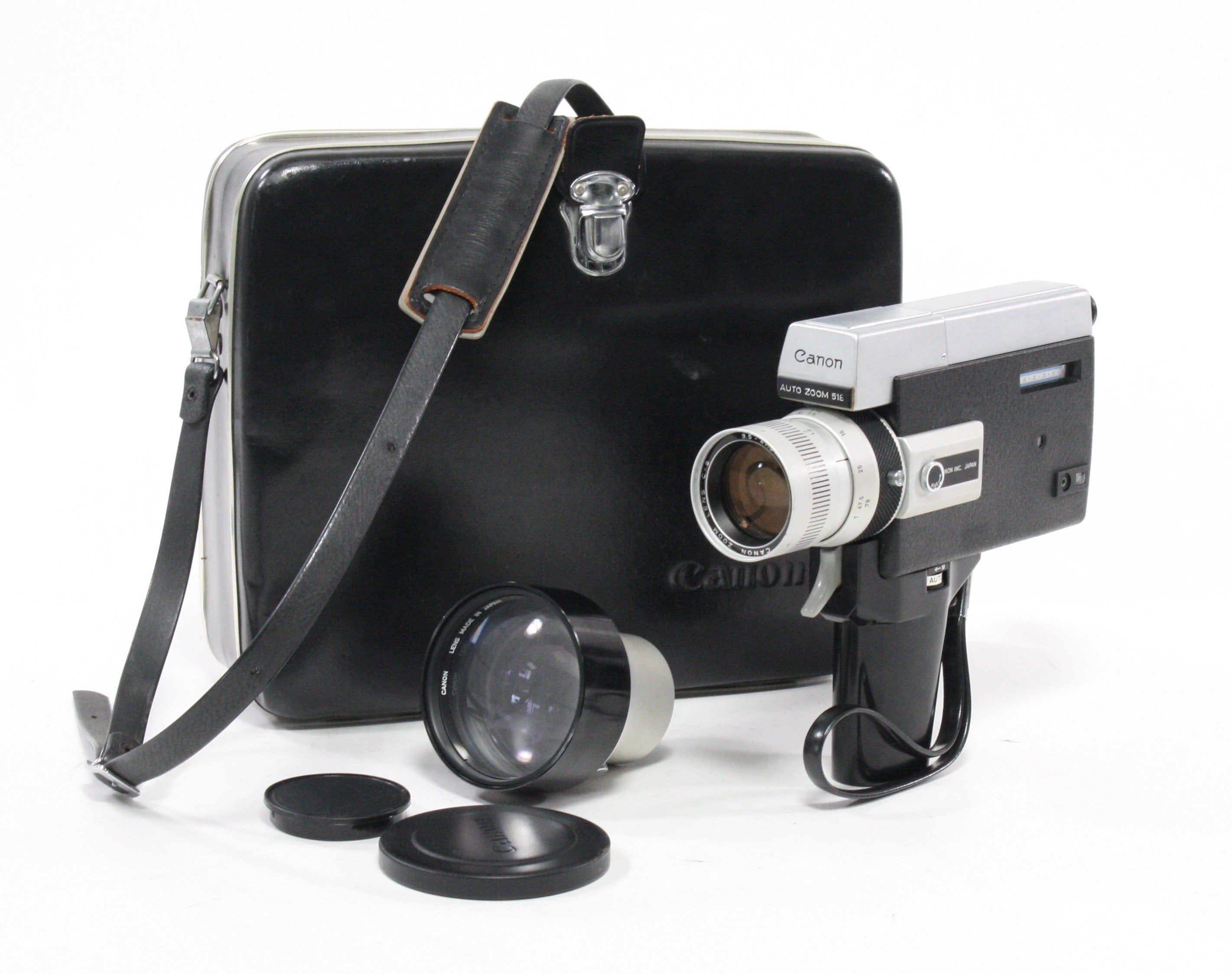 Canon Auto Zoom 518 Super 8 Camera with C-81.6X Converter AS-IS
