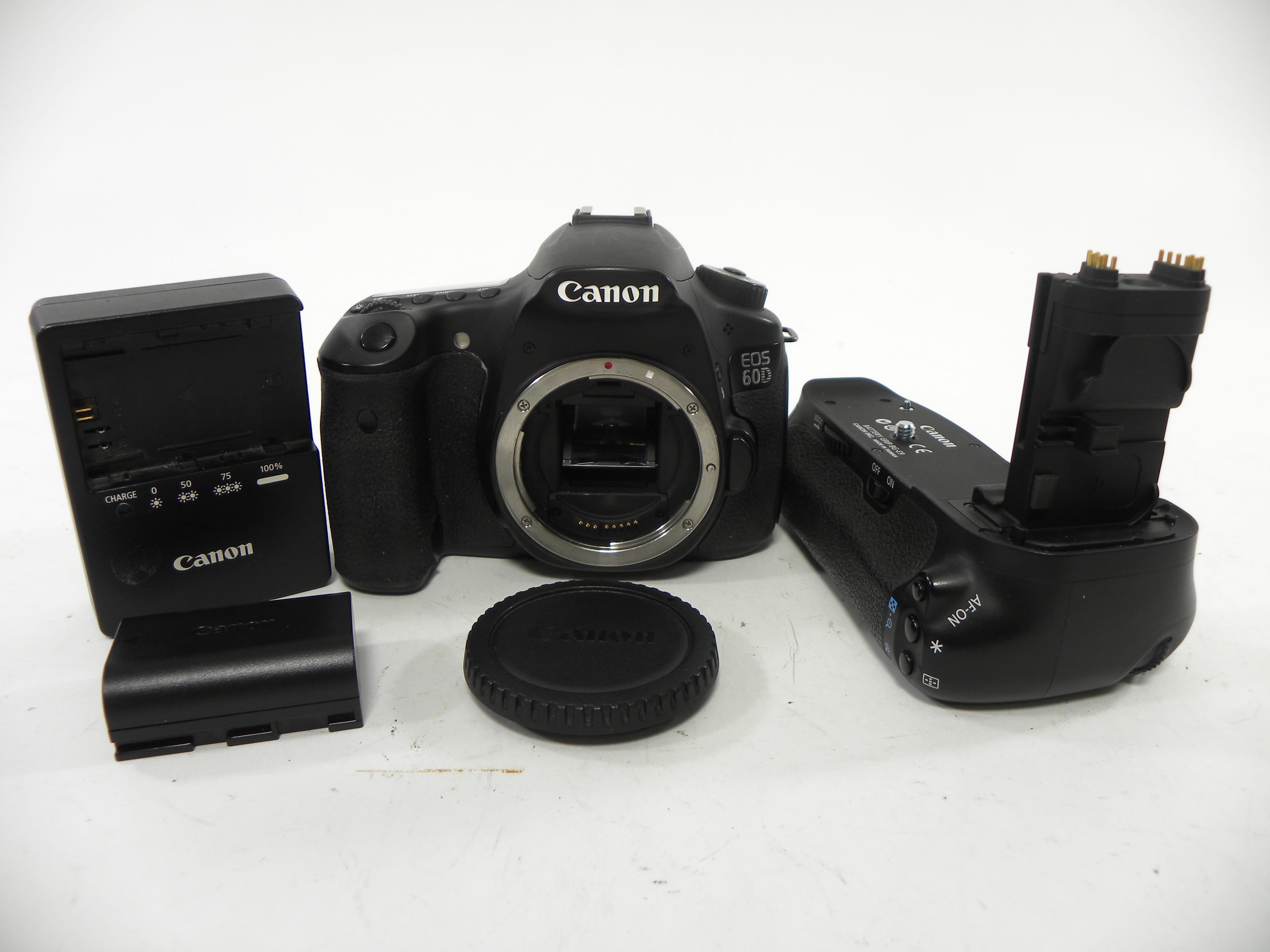 Canon EOS 60D 18mp Digital SLR Body Only Shutter Ct. 36,825 w/BG-E9 Grip