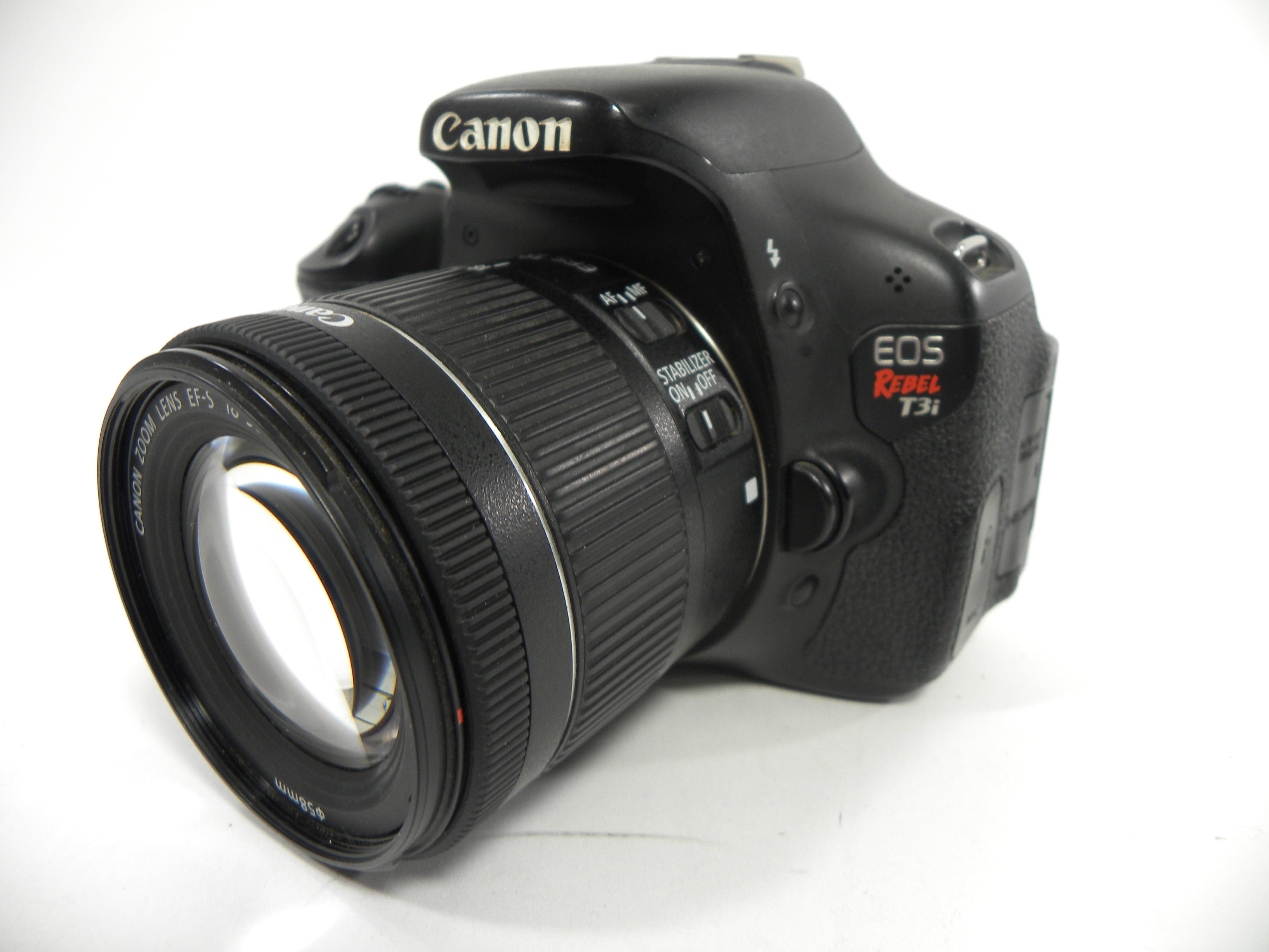 Canon EOS Rebel T3i 18.0mp Digital SLR w/EF-S 18-55 IS STM Shutter ct. 48,244