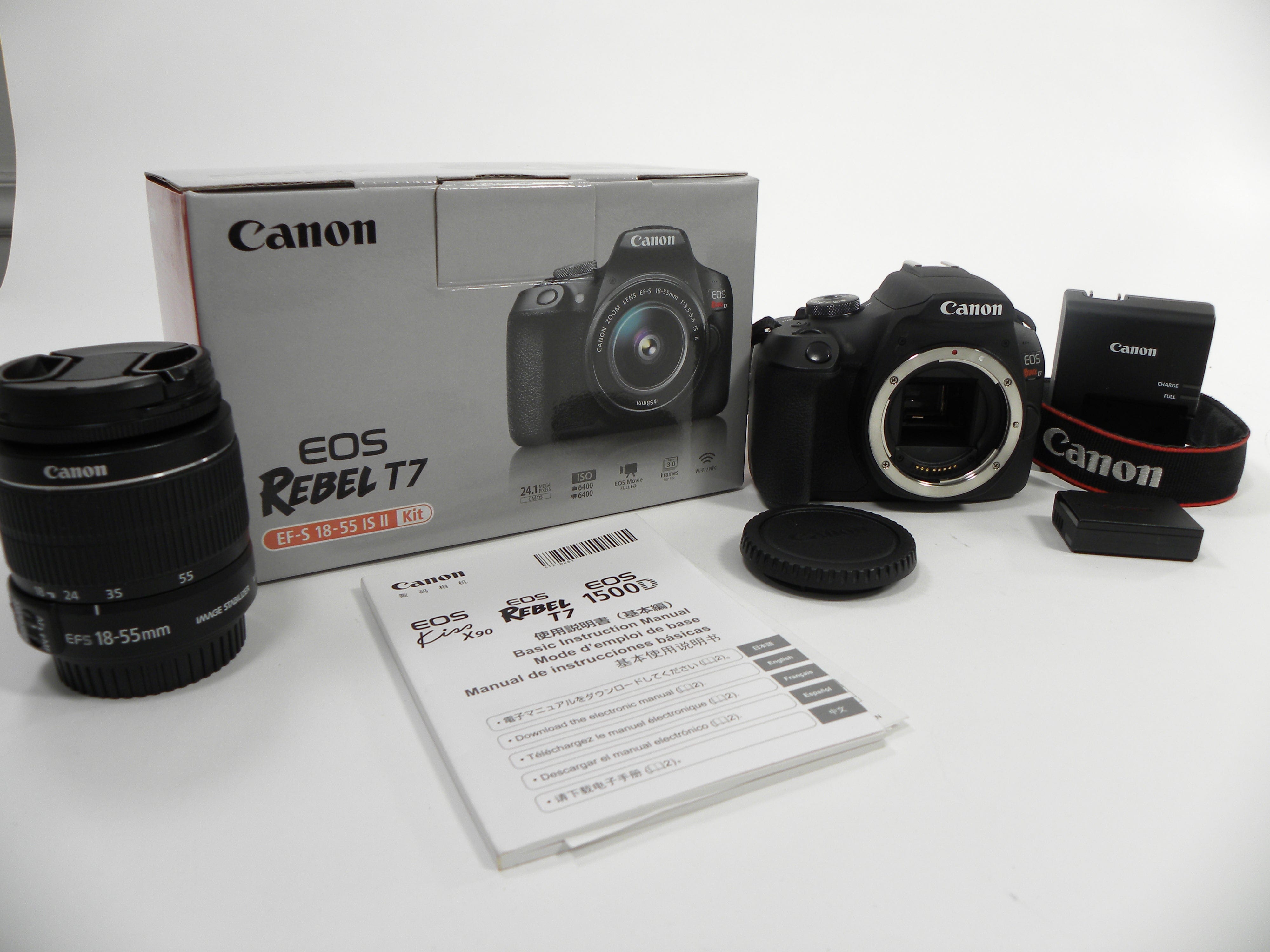 Canon EOS Rebel T7 24.1mp Digital SLR w/EF-S 18-55 IS II Shutter Ct. 4,409